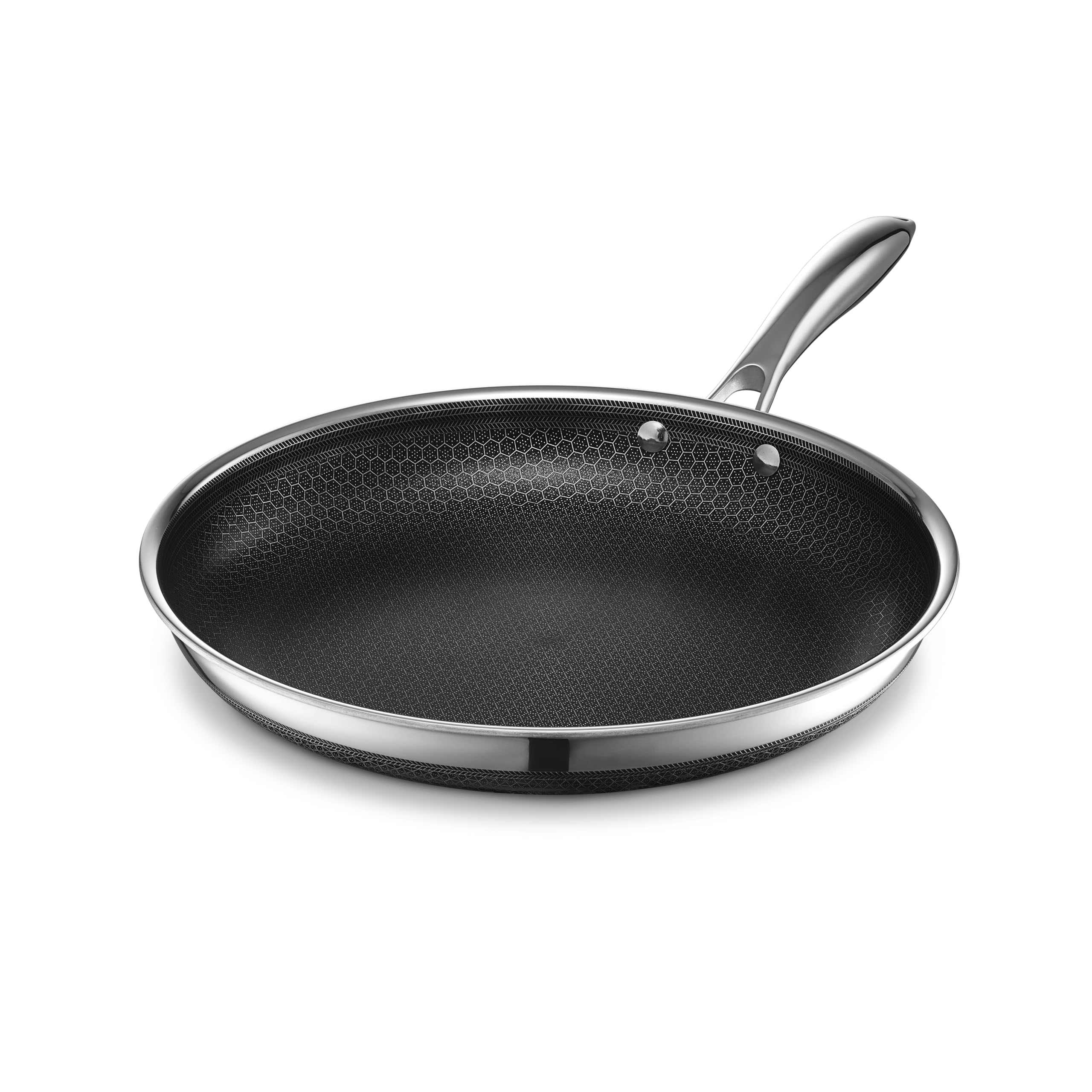 HexClad Hybrid Nonstick 8-Inch Frying Pan with Tempered Glass Lid, Stay-Cool Handle, Dishwasher-Friendly, Oven-Safe Up to 900°F, Induction Ready, Compatible with All Cooktops